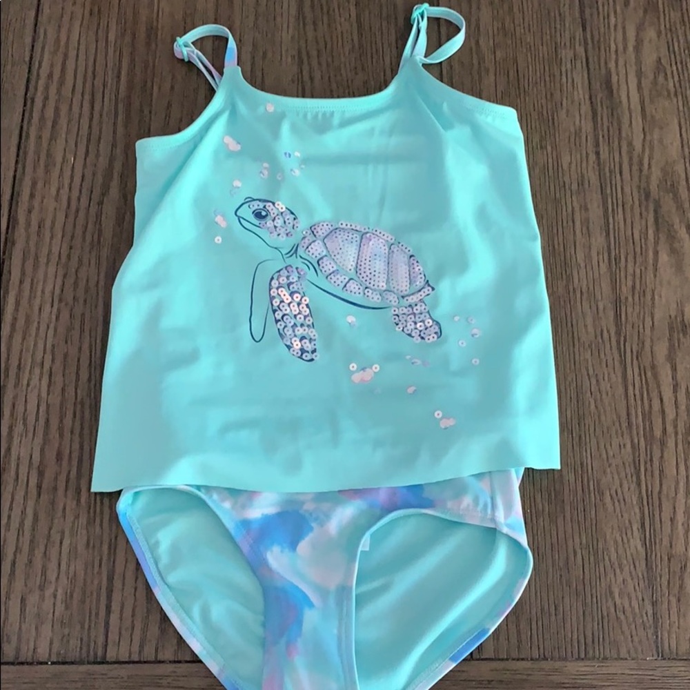 Teal Turtle Tankini